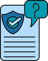 Check Security Questionnaire Report Icon in Blue Color. vector