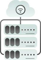 Wifi connected cloud with server icon in gray color. vector