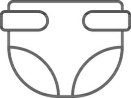 Line Art Diaper or Baby Panty Icon in Flat Style. vector
