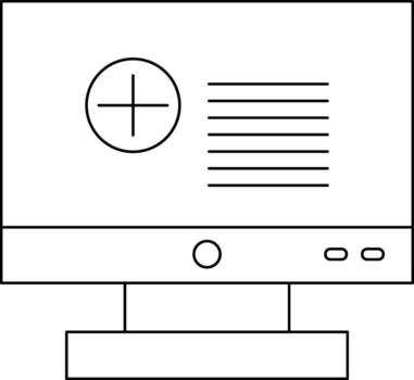 Add Website or Profile in Computer Screen Icon. vector