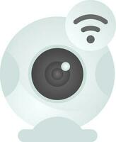 Wifi connected webcam icon in gray color. vector