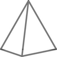 Line art Pyramid icon in flat style. vector