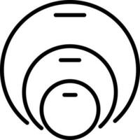 Circular graph chart icon in black outline. vector