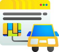 Cab location connect website page icon in flat style. vector