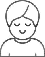 Illustration of Young Man Icon in Line Art. vector