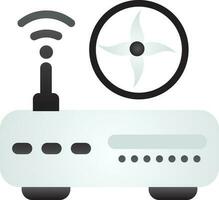 Illustration of Router with Propeller icon in gray color. vector