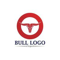 vector de aplicación de iconos de plantilla de logotipo y símbolos de cuerno de toro