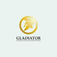 Spartan helmet, gladiator logo template vector icon design, head icon of warriors, soldier