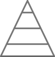 Four layer pyramid icon in line art. vector
