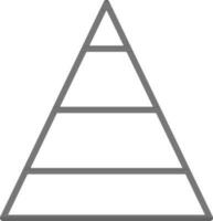 Four layer pyramid icon in line art. vector