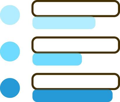 Vector illustration of circle powerpoint three message rectangle box.