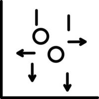 Correlation graph chart icon in black line art. vector