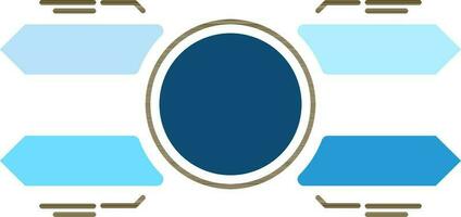 Blue Circle Infographic with Four Step Arrow icon in flat style. vector