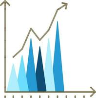 Vector illustration of Triangle Bar Graph with Arrow.