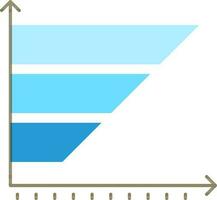 Bar Graph Chart icon in blue and black color. vector