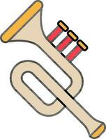 Tuba Trumpet icon in brown color. vector