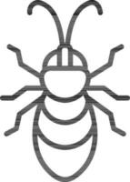 Black Line Art Honey Bee icon in flat style. vector