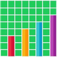 Vector illustration of Colorful Vertical Column Chart Bar Graph Chart with Four Step.