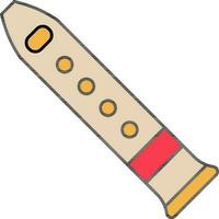 Brown Flute icon in flat style. vector