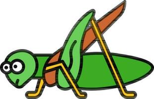 Illustration of Grasshopper icon in green color. vector