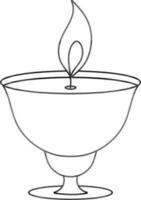 Flat style Oil Lamp icon in line art. vector