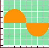 Motion Wave Graph Chart icon in Orange and Green color. vector