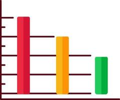 Colorful Bar Graph Chart Icon in flat style. vector