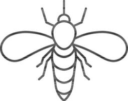 Black Line Art Mosquito icon in flat style. vector