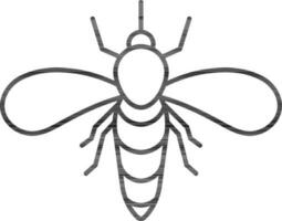 Black Line Art Mosquito icon in flat style. vector