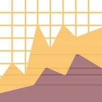Statistics Graph Chart Wave icon in Brown and Orange color. vector
