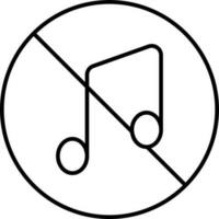 Flat style No music icon in line art. vector