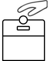 Flat style Money donation box icon in line art. vector