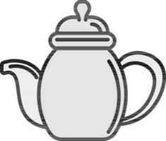 Kettle or Tea pot icon in gray color. vector