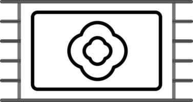 Line art floral mat icon in flat style. vector
