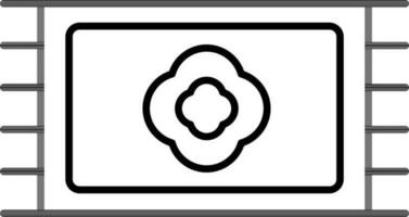 Line art floral mat icon in flat style. vector