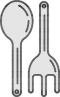 Spoon with fork icon in gray color. vector