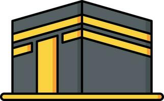 Makka madina icon in gray and yellow color. vector