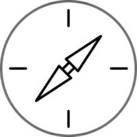 Line art illustration of Compass icon. vector