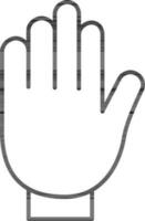 Isolate Hand icon in black line art. vector