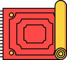 Mat icon or symbol in red and yellow color. vector