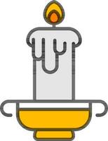 Vector illustration of Candle on stand icon.