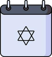 Jewish Calendar icon in grey color. vector