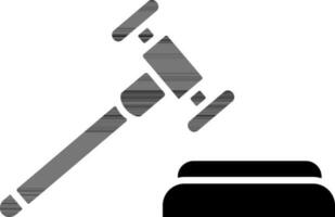 Judge gavel in black and white color. vector