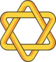 Star of David icon in yellow color. vector