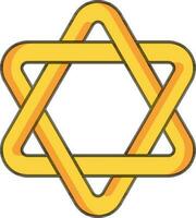 Star of David icon in yellow color. vector