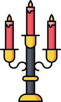 Candelabra or Candlestick icon in red and grey color. vector