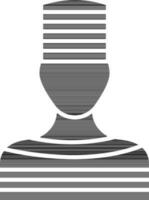 Isolated prisoner in black and white color. vector