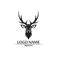 ciervos logo diseño de animales y mamíferos y vector gráfico