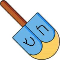 aislado dreidel icono en plano estilo. vector