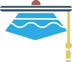 Judge hat in blue and yellow color. vector